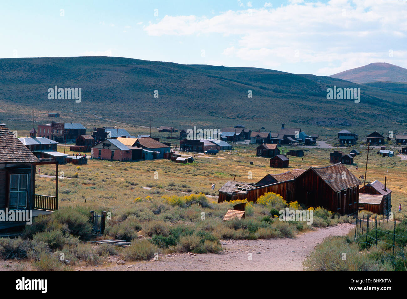 High Angle View of Bodie Ghost Town, California Stock Photo