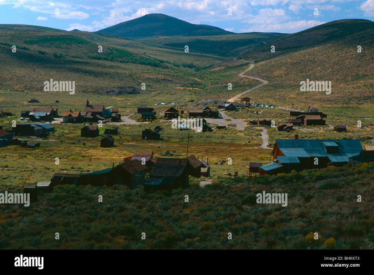 High Angle View of Bodie Ghost Town, California Stock Photo