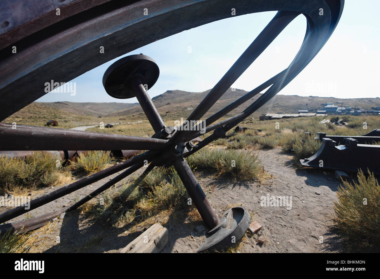 Close Up View of Abandoned Mining Equipment, Bodie, California Stock Photo