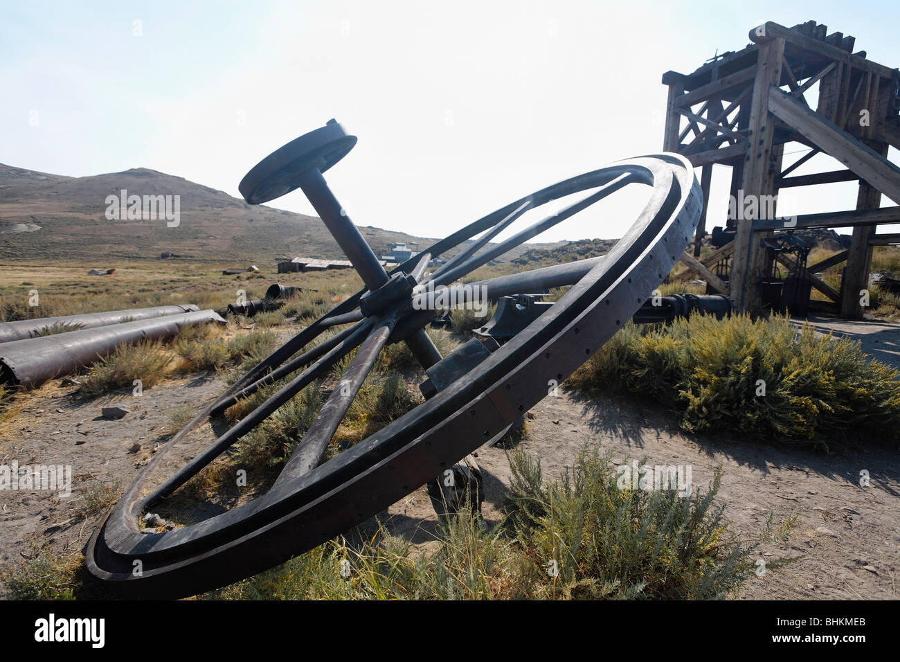 Abandoned Gold Mining Equipment, Bodie State Historic Park, California Stock Photo