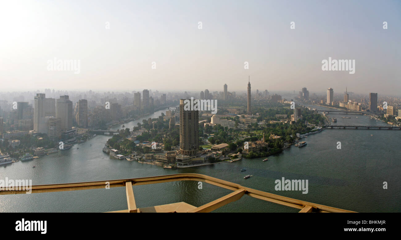 Cairo Egypt Zamalek island and the river Nile panorama Stock Photo - Alamy