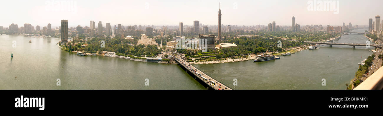 Cairo Egypt Zamalek island and the river Nile panorama Stock Photo - Alamy