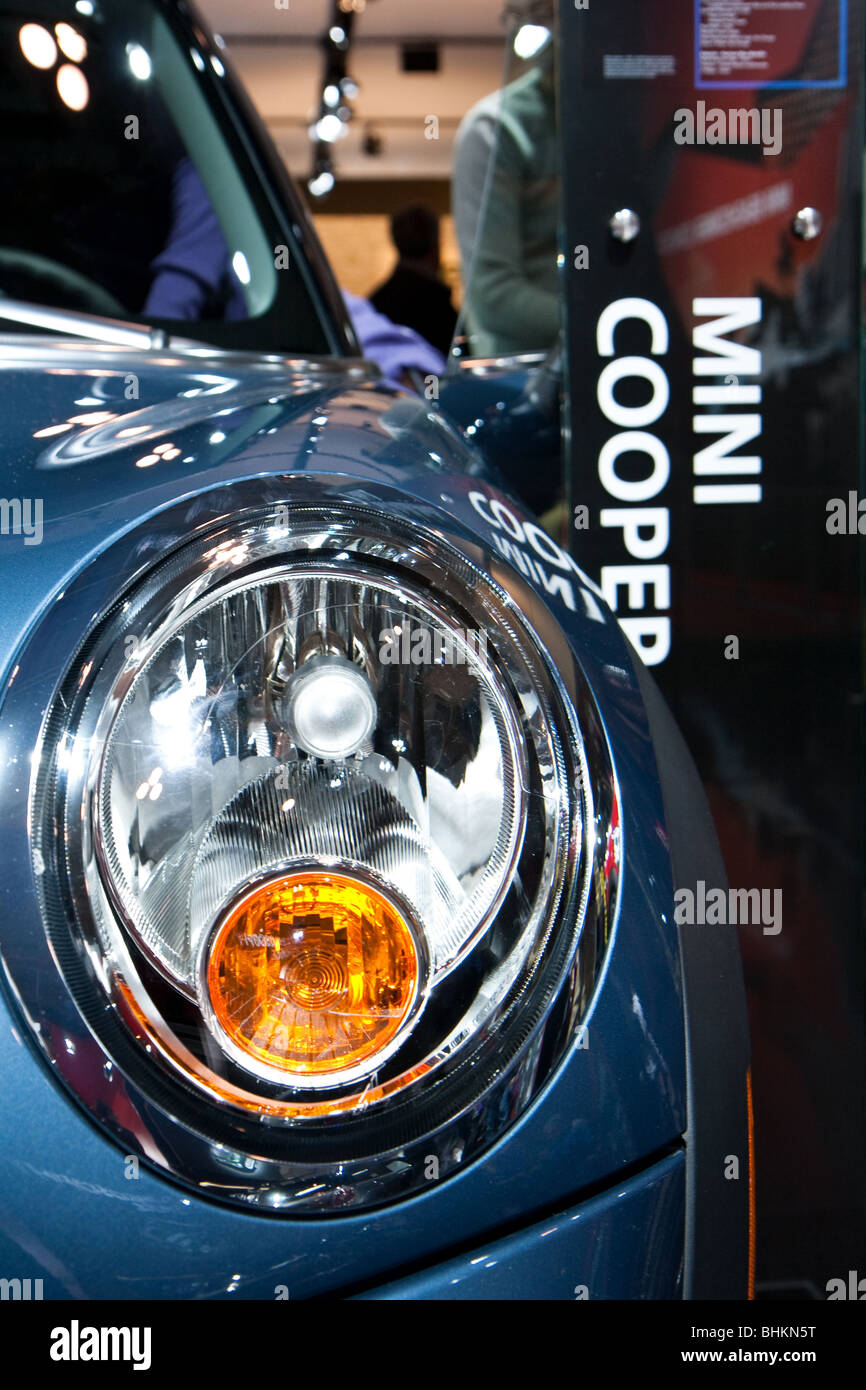 'Close up' headlight 'Mini Cooper' Stock Photo