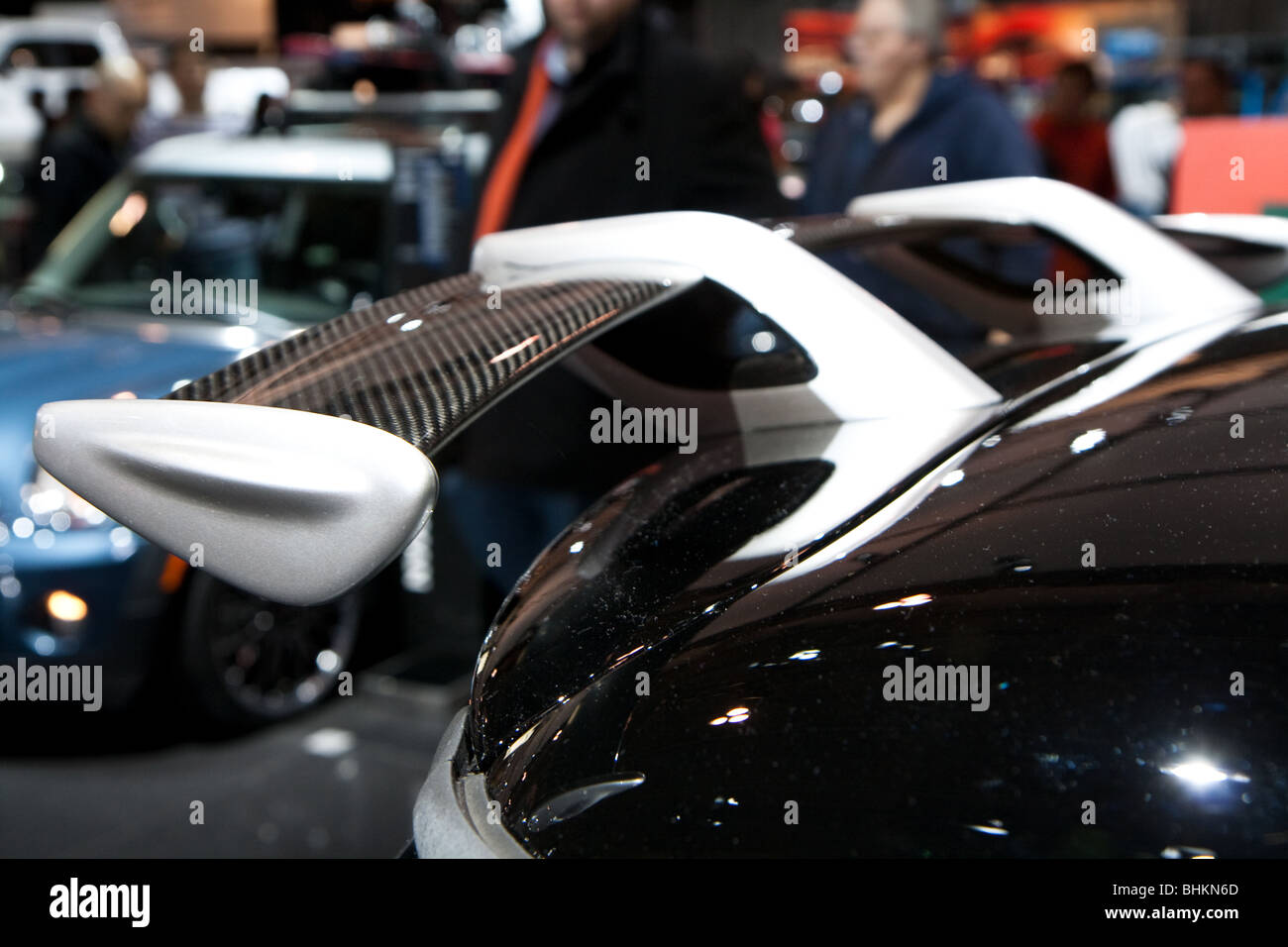 'Rear spoiler' 'Carbon fiber' 'Mini Cooper' Stock Photo