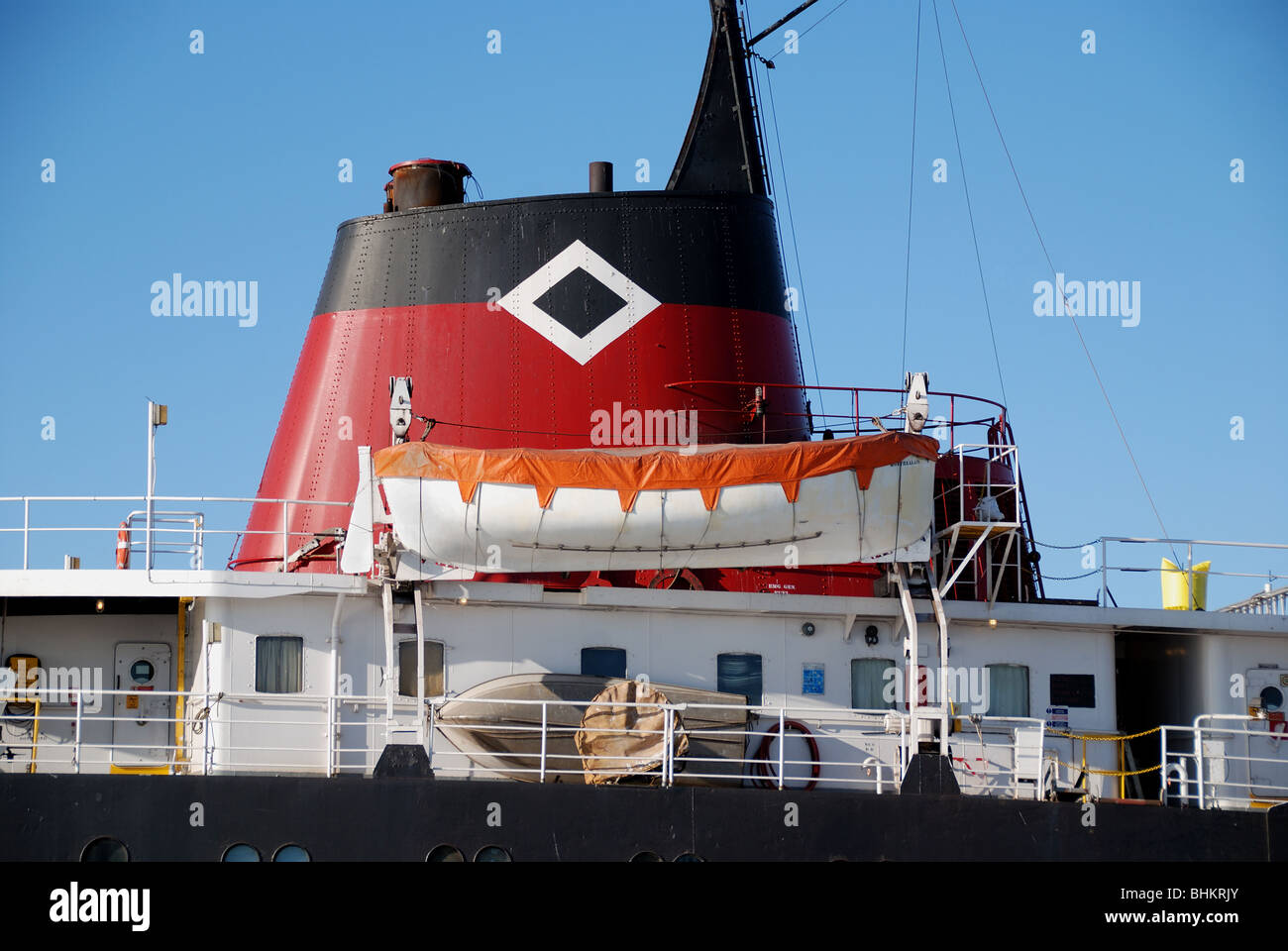 A Great Lakes freighter tied up for the winter in Toronto's shipping port Stock Photo