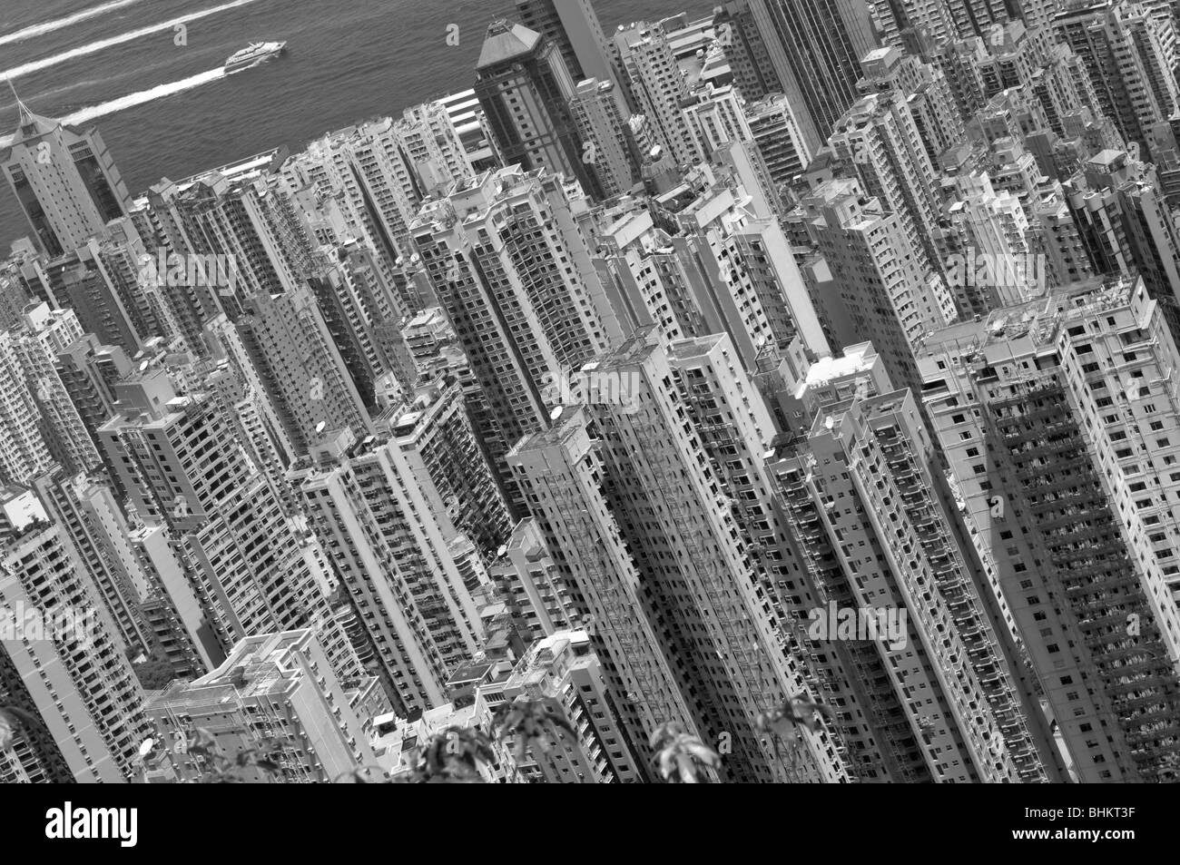 Skyscrapers on Hong Kong island illustrating real estate density Stock Photo