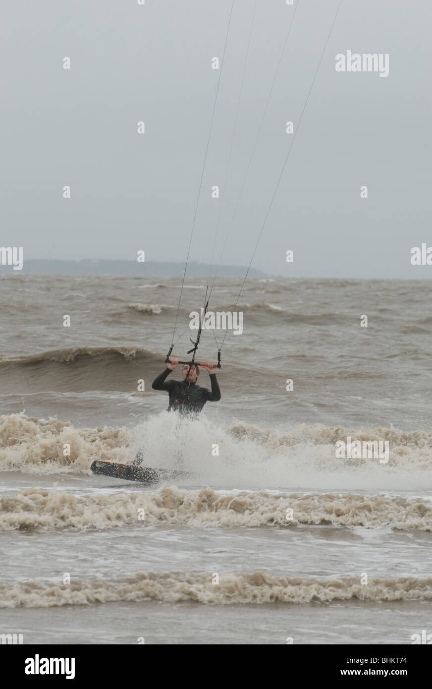 Kite Surfing at Weston Super Mare Stock Photo Alamy