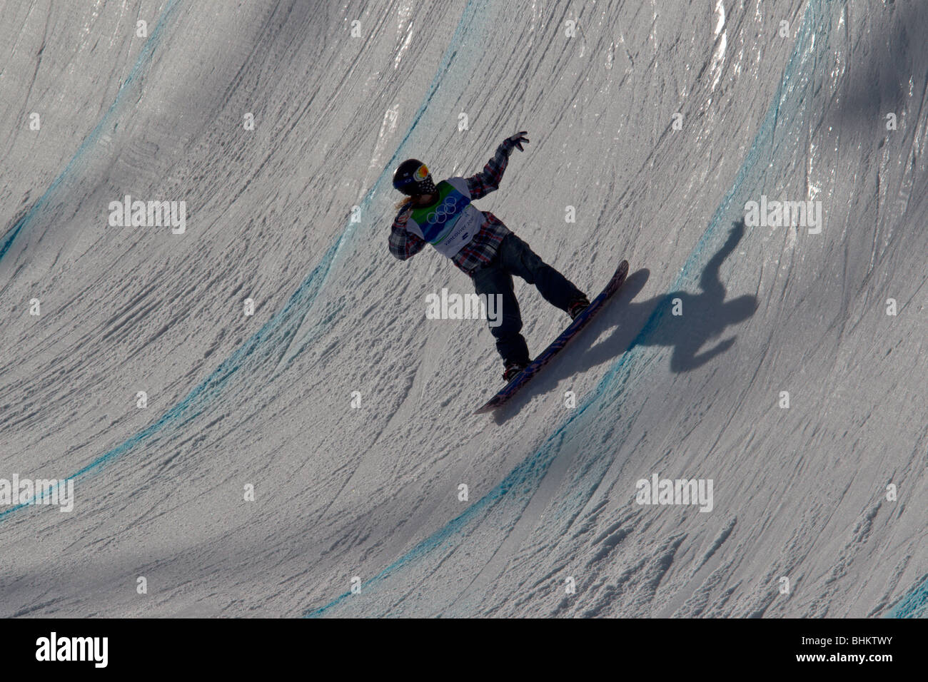 Shaun White (USA), gold medal winner, competing in the Men's Snowboard