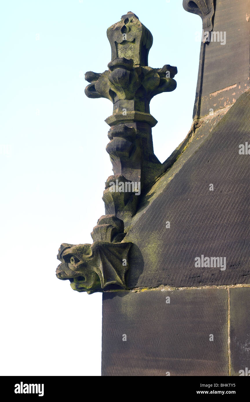 Pinnacle at base of Old Cathedral spire, Coventry, England, UK Stock Photo