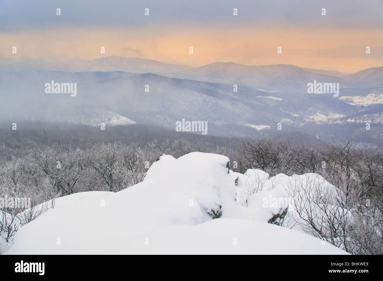 Appalachian Trail, On Hightop, Shenandoah National Park, Virginia Stock Photo