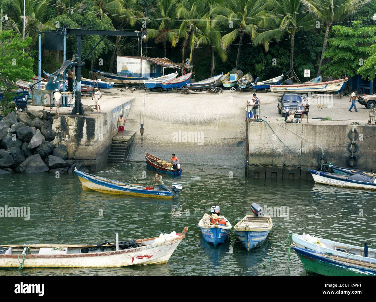 El Salvador. Acajutla port. Fishing Stock Photo Alamy