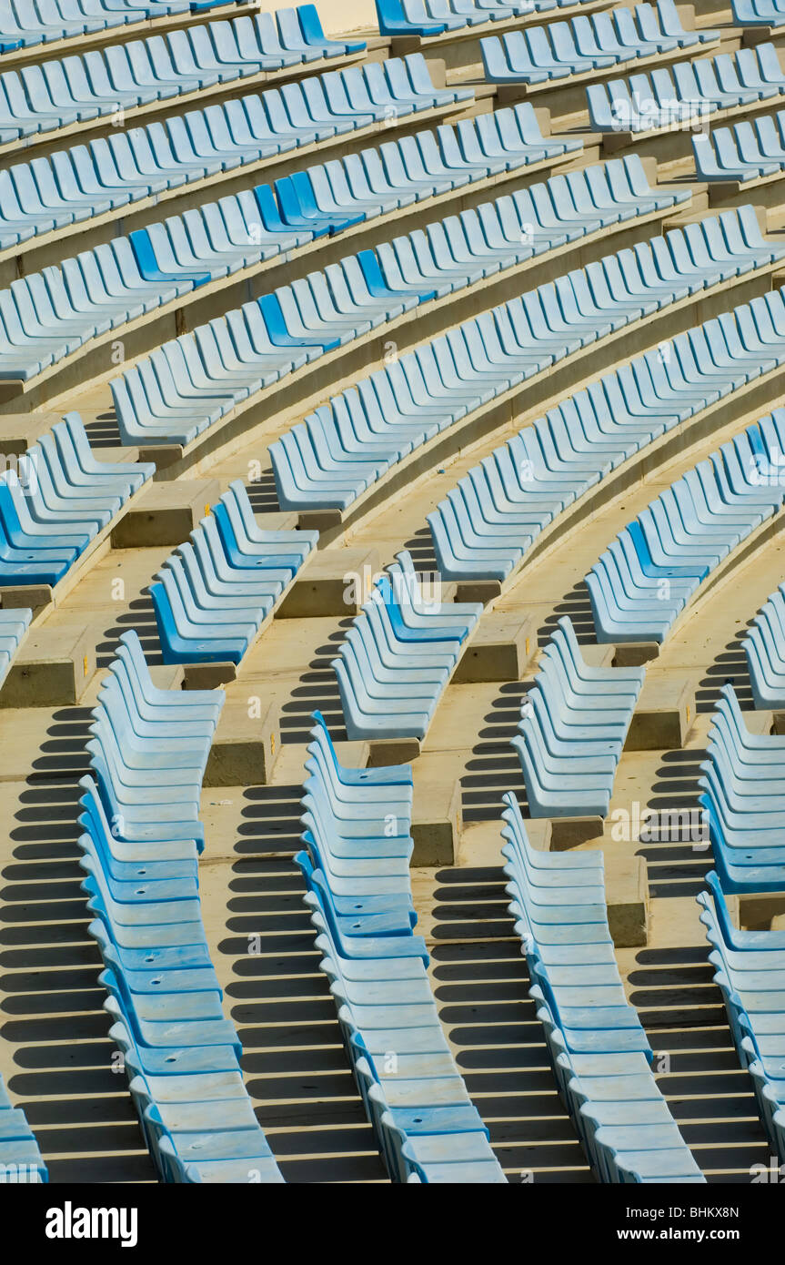 Empty blue seats in Beirut Sports city Lebanon Middle East Stock Photo