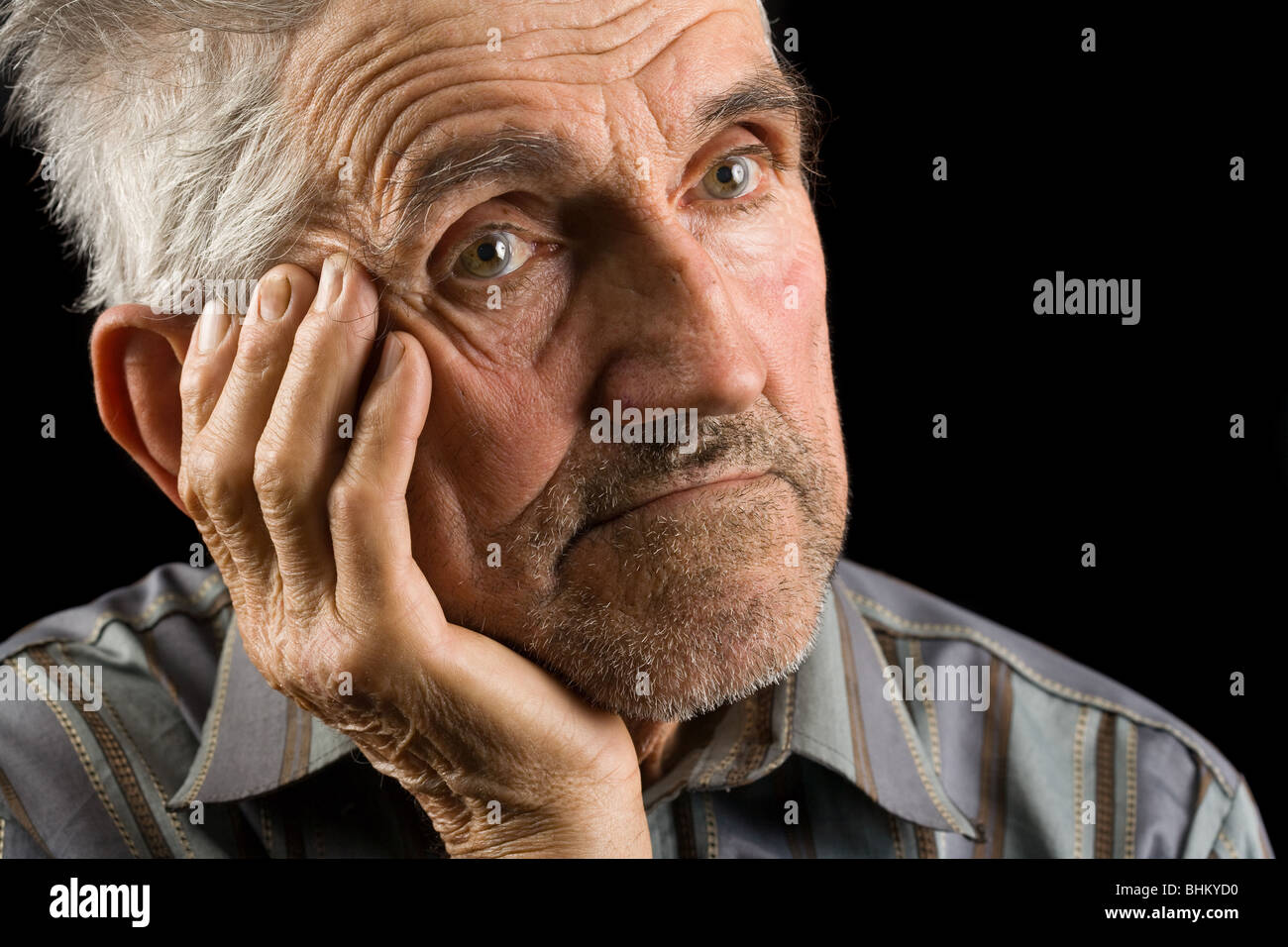 Pensive mood old man hi-res stock photography and images - Alamy