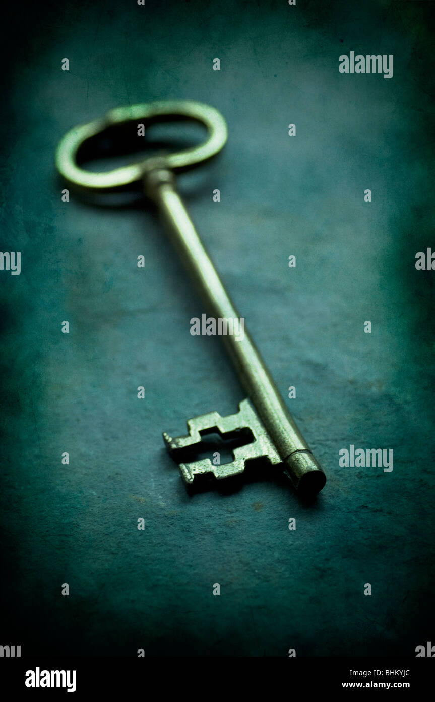 Big old brass key Stock Photo - Alamy