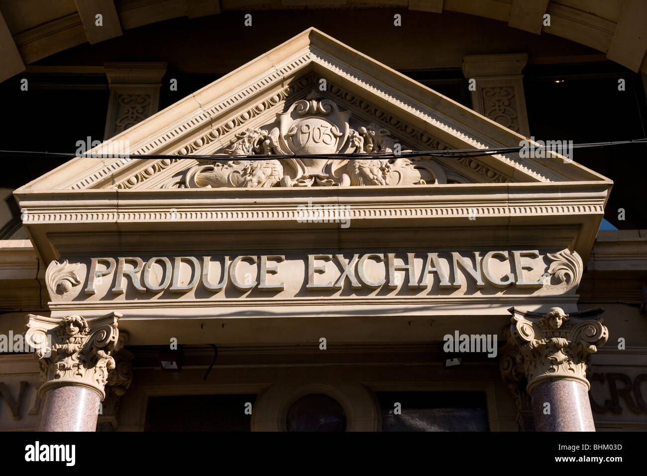 The Produce Exchange Building in Exchange Square Manchester Stock Photo