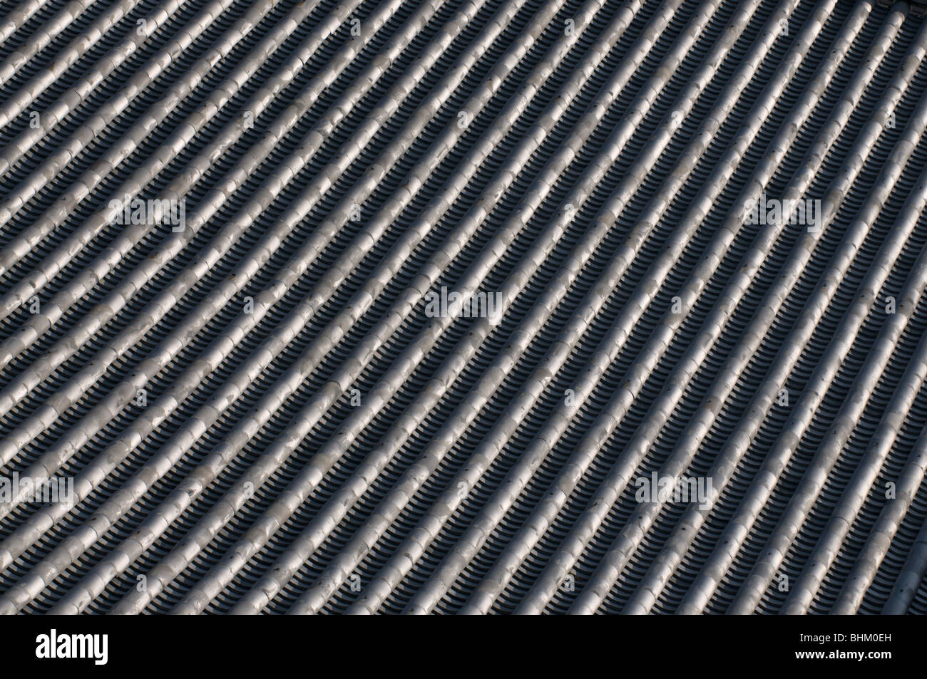 Abstract of roof tiles on a Japanese castle Stock Photo