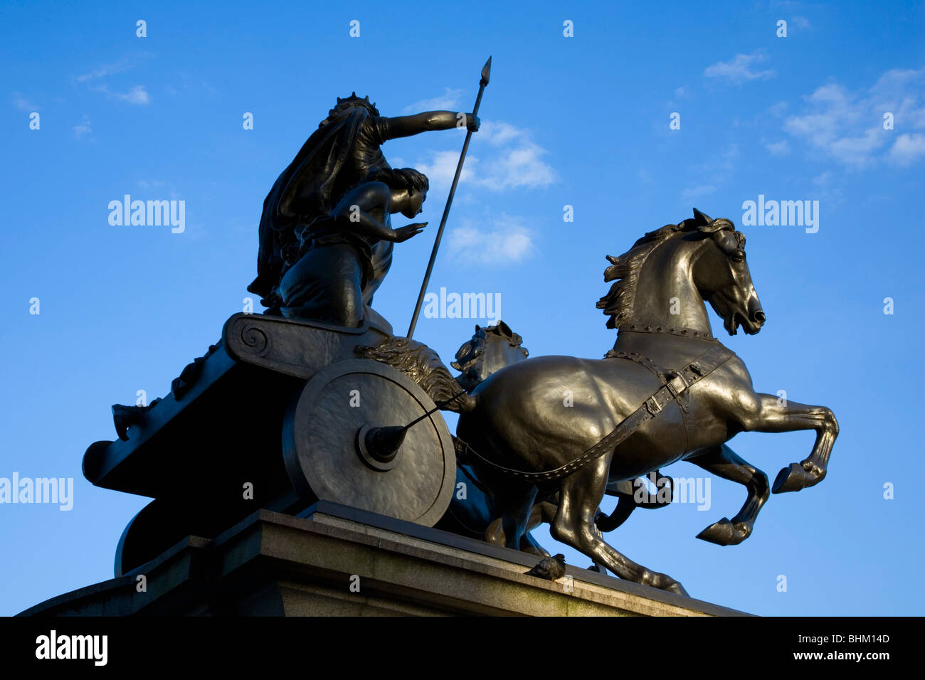 London, Greater London, England. Statue of Boudicca, designed by Thomas Thornycroft, near Westminster Bridge. Stock Photo
