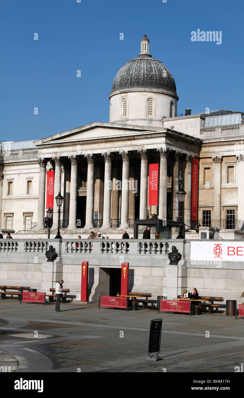 The National Gallery at Trafalgar Square, London Stock Photo