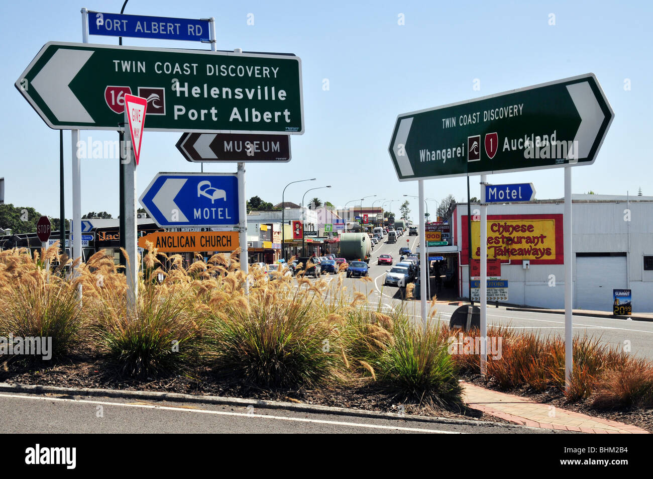 Road signs at Welsford, New Zealand North Island Stock Photo Alamy