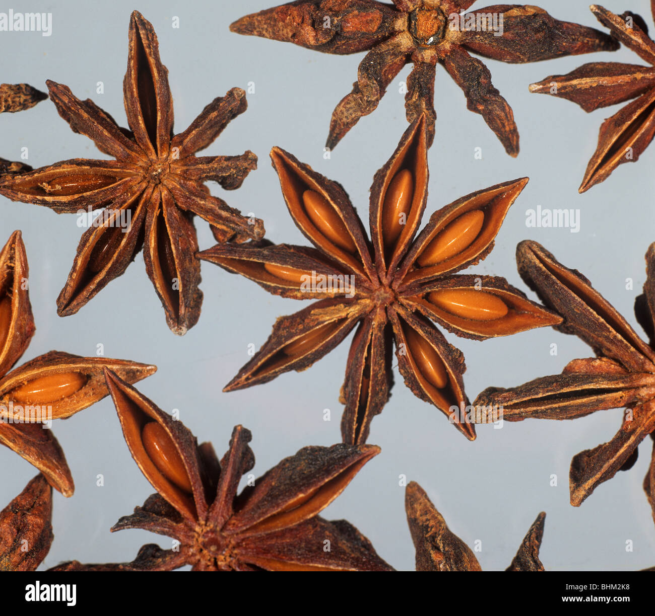 Star anise fruit (Pimpinella anisum) as purchased for cooking Stock Photo