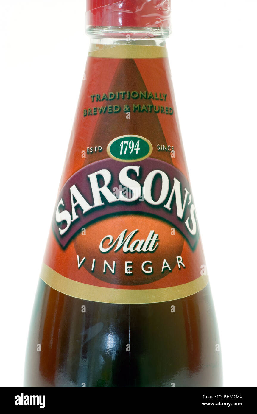 Bottle Of Sarsons Malt Vinegar Stock Photo Alamy