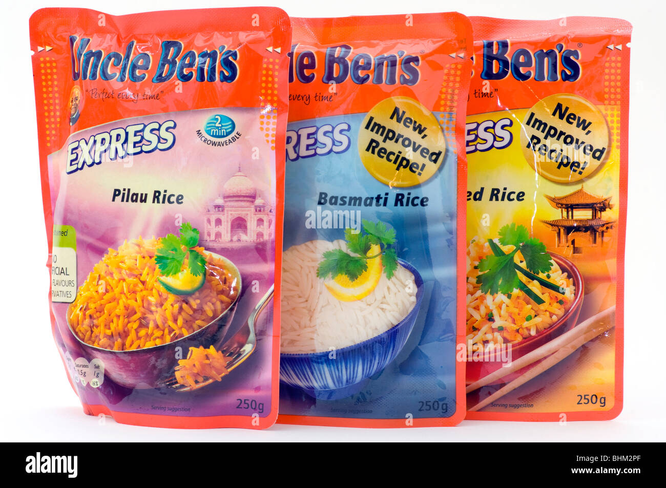 Un paquet de riz Basmati Uncle Ben's sur fond blanc Photo Stock - Alamy