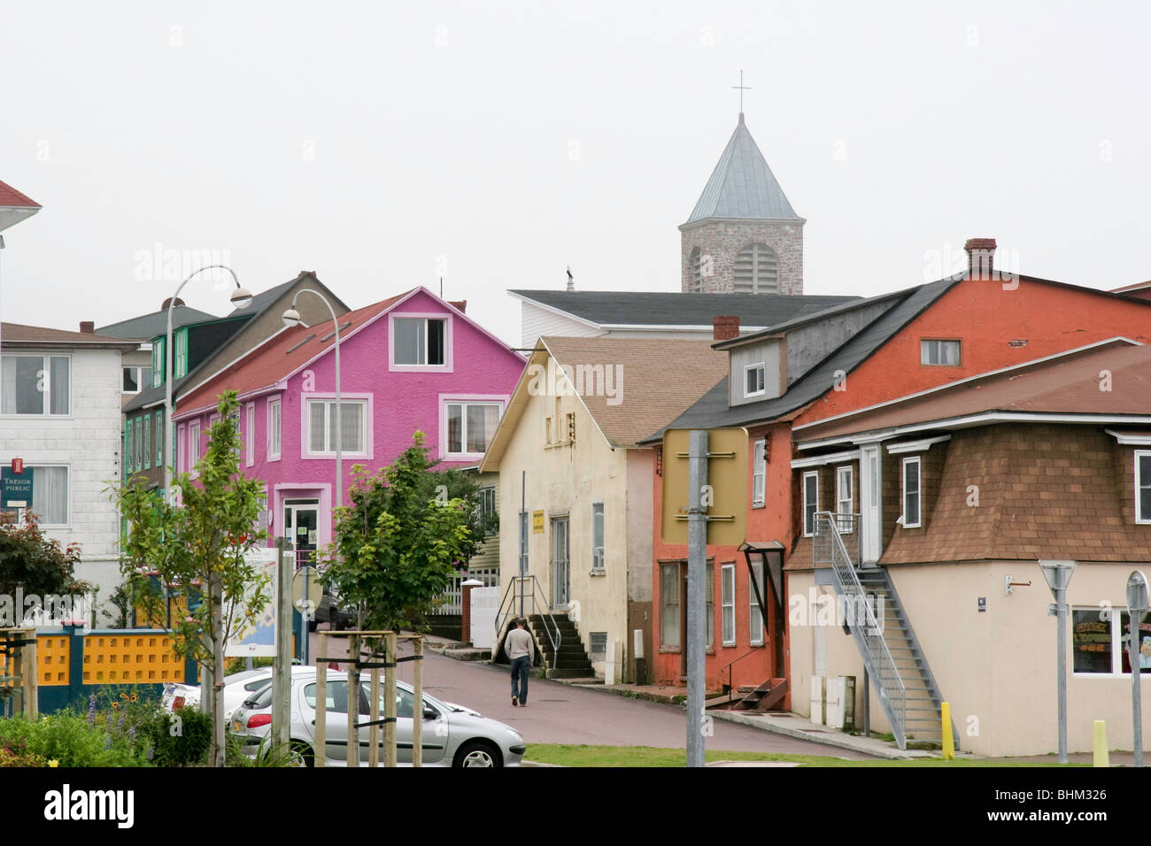 Colorful buildings at Saint Pierre, SPM (France) Stock Photo