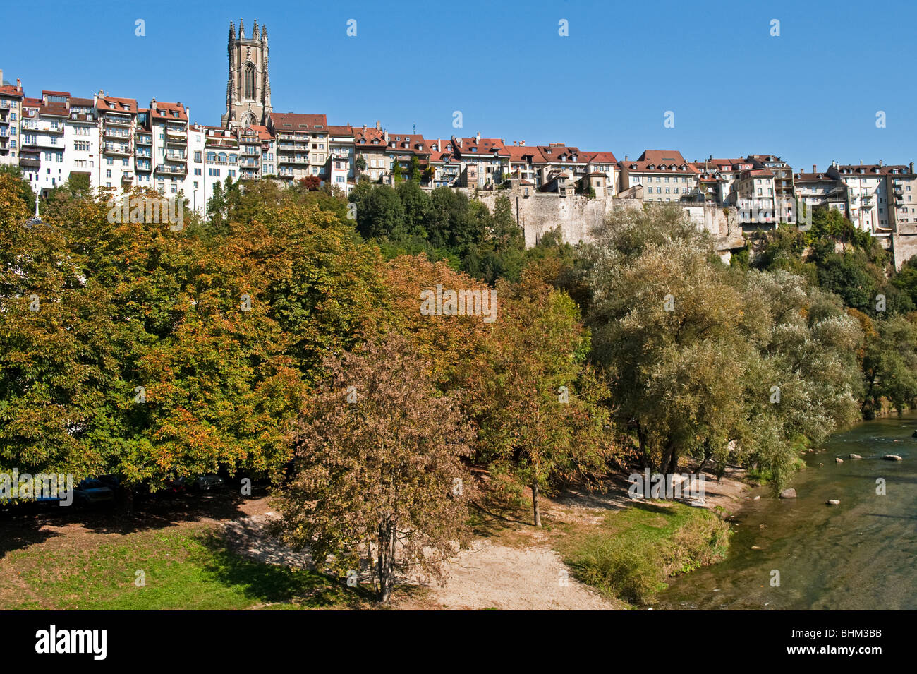Swiss apartments in Fribourg Stock Photo Alamy