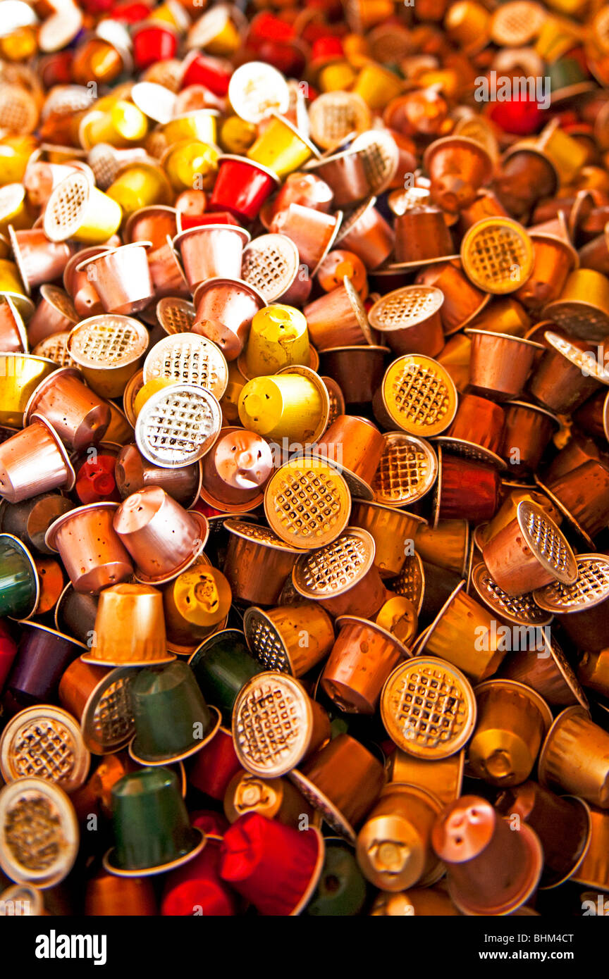 Recycled coffee pods Stock Photo Alamy