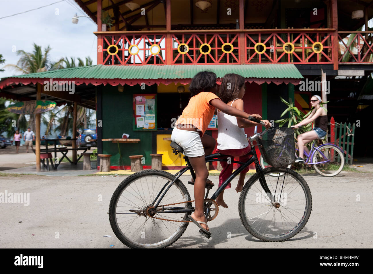 Cycling in Puerto Viejo de Talamanca, Limon, Costa Rica Stock Photo