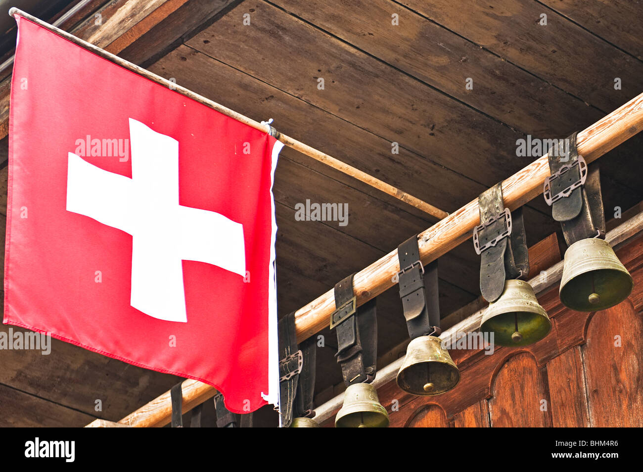 The Swiss national flag Stock Photo