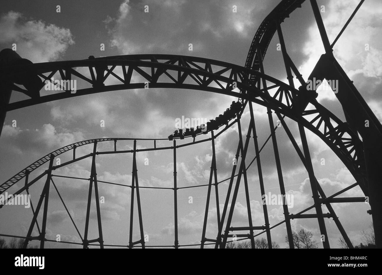Silhouette Rollercoaster Stock Photos & Silhouette Rollercoaster Stock ...