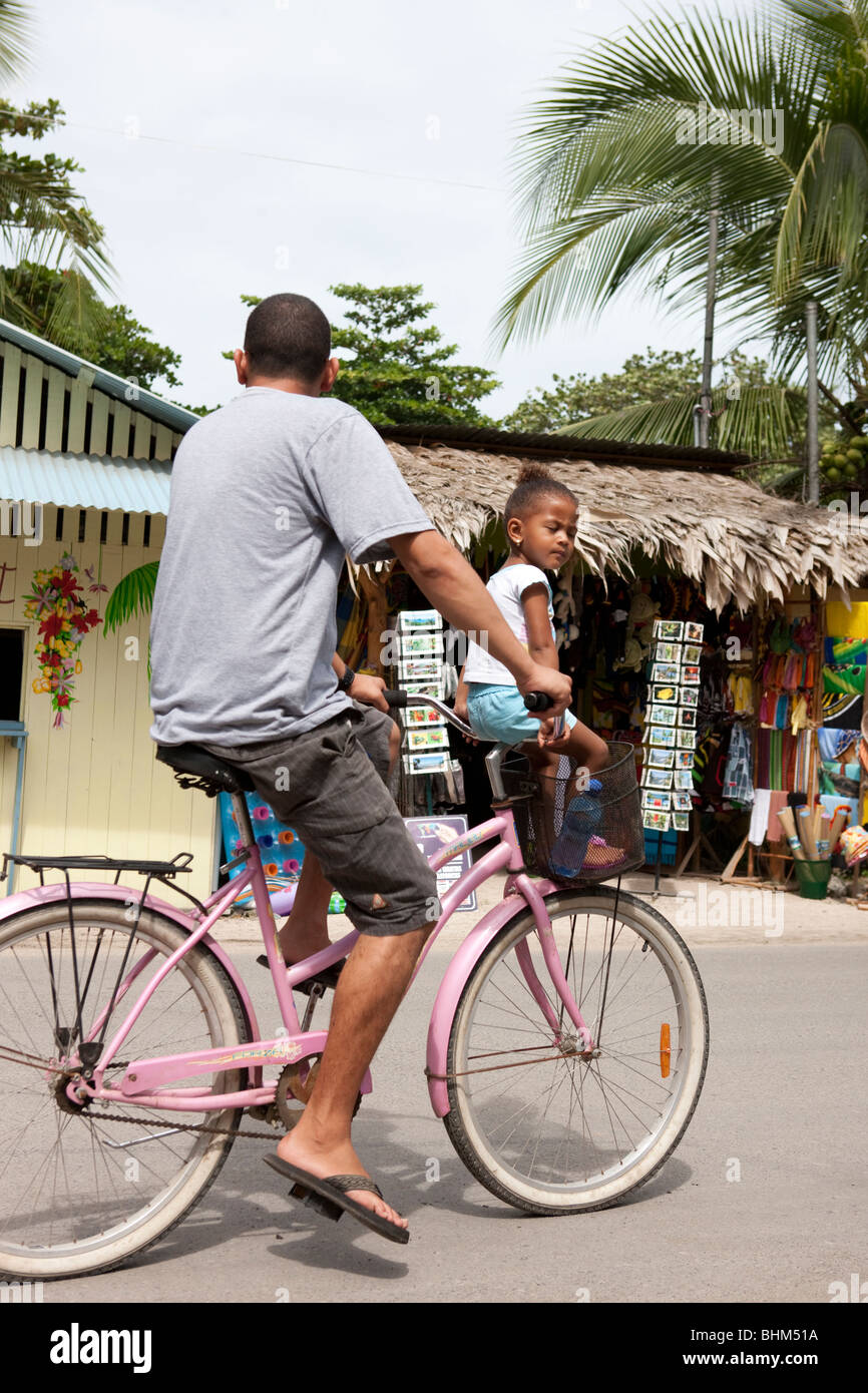 Cycling in Puerto Viejo de Talamanca, Limon, Costa Rica Stock Photo