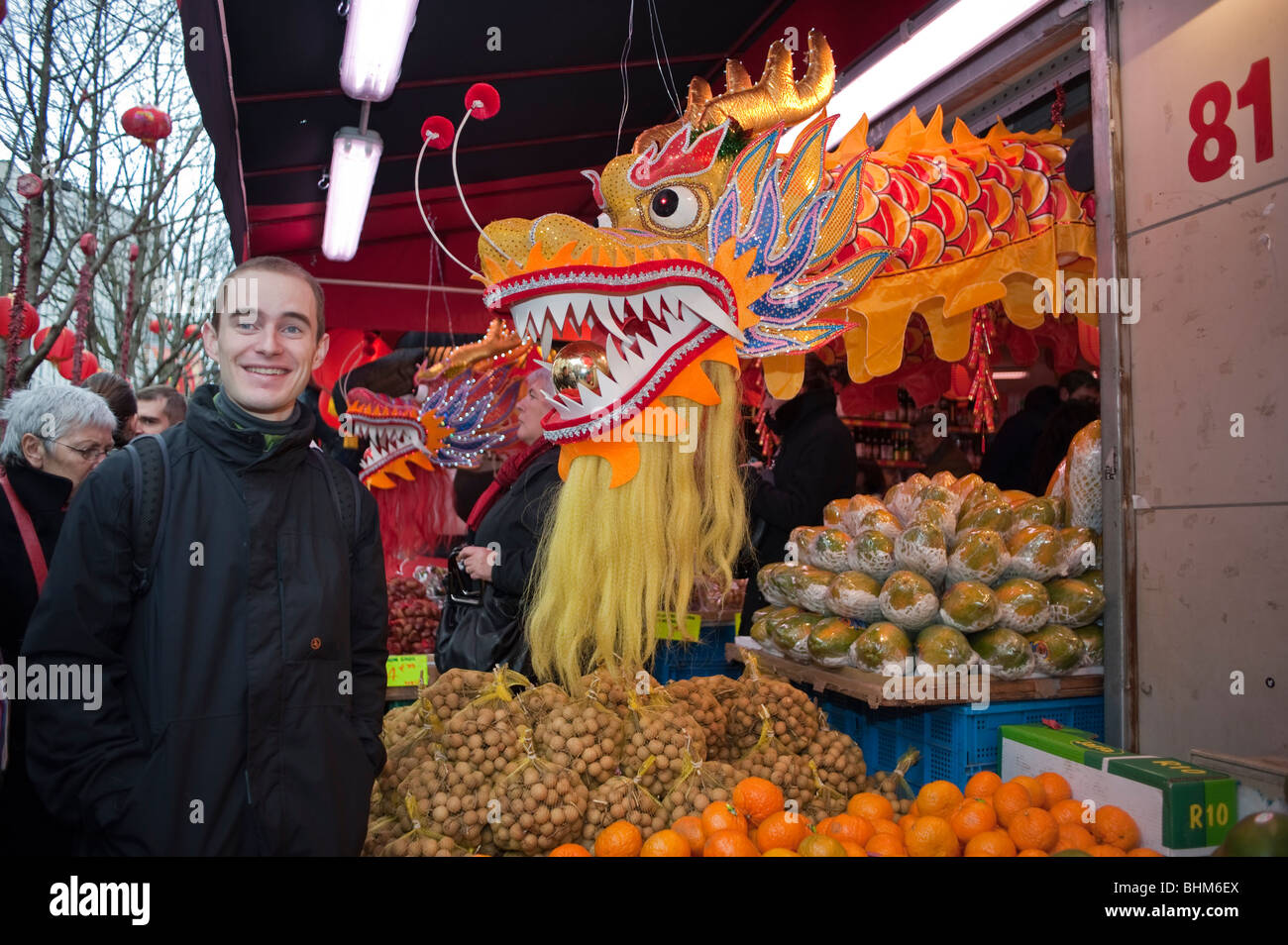 Paris, France, Chinese Food Supermarket, "CHinese New Year" Decorations