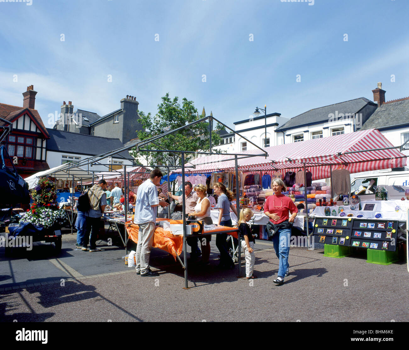 Outdoor market, Market Square, Holsworthy, Devon, England, United