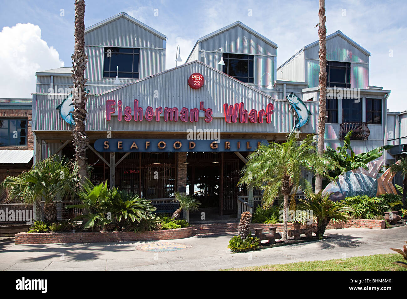 Fisherman's Wharf seafood grill Galveston Texas USA Stock Photo Alamy