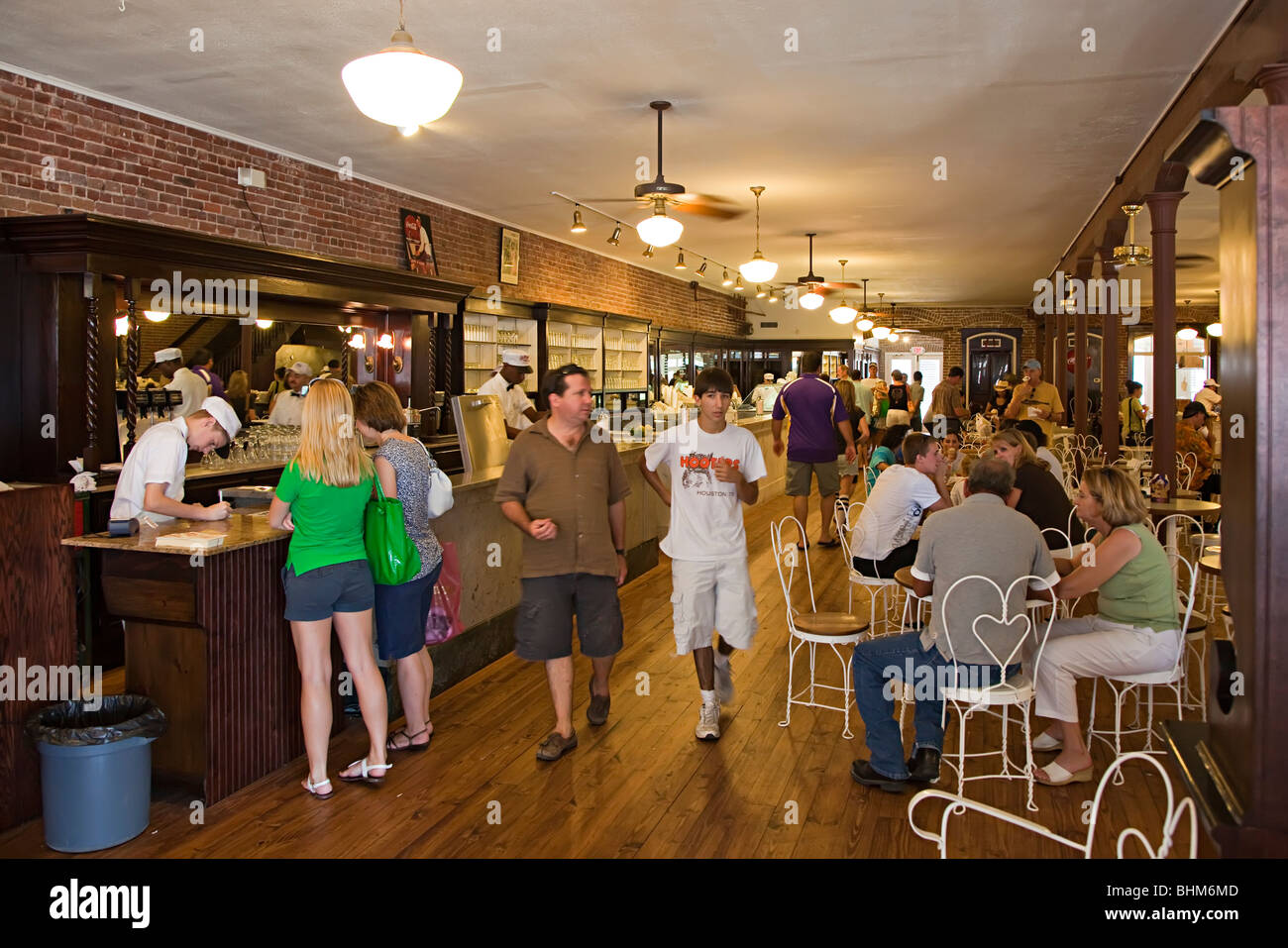 Inside an ice cream parlour Galveston Texas USA Stock Photo