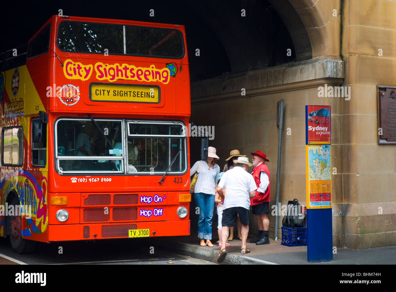 Open-top double-decker tourist bus Stock Photo