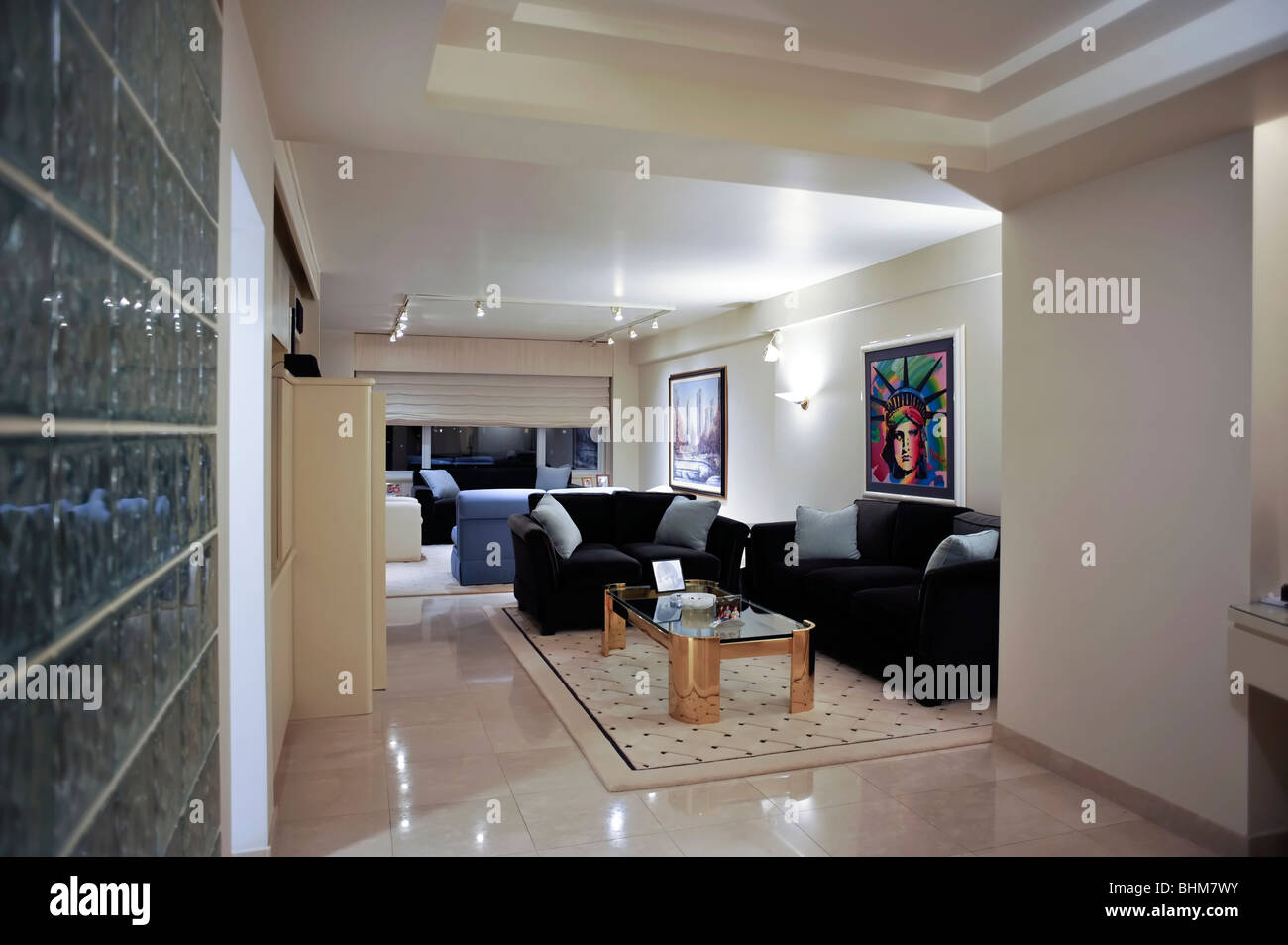 Modern Apartment Living Room Stock Photo