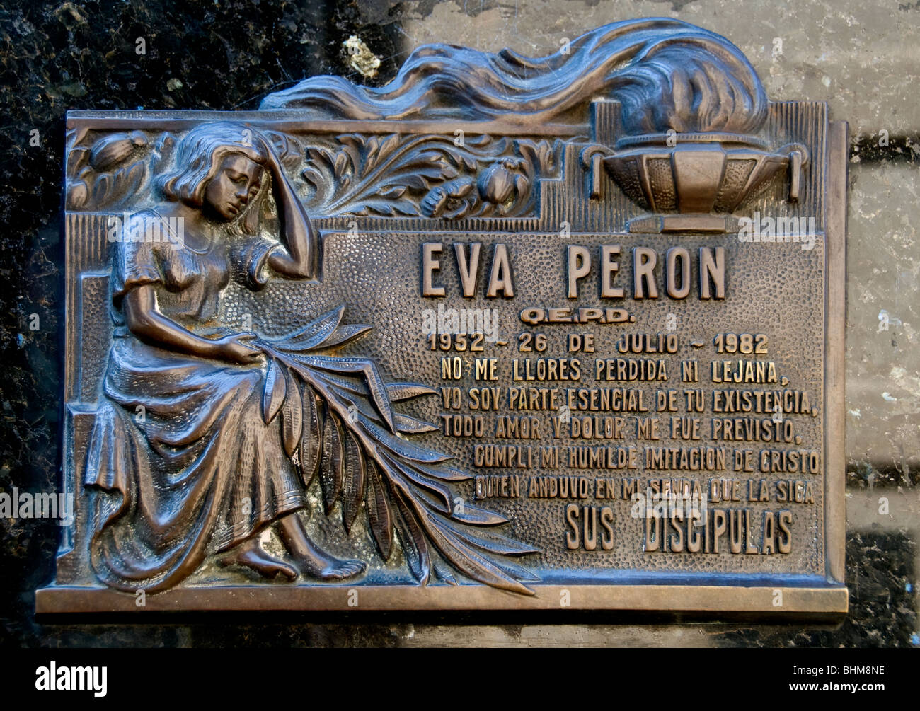 Cementario Cemetery la Recoleta Buenos Aires Eva Evita Peron Argentina Stock Photo