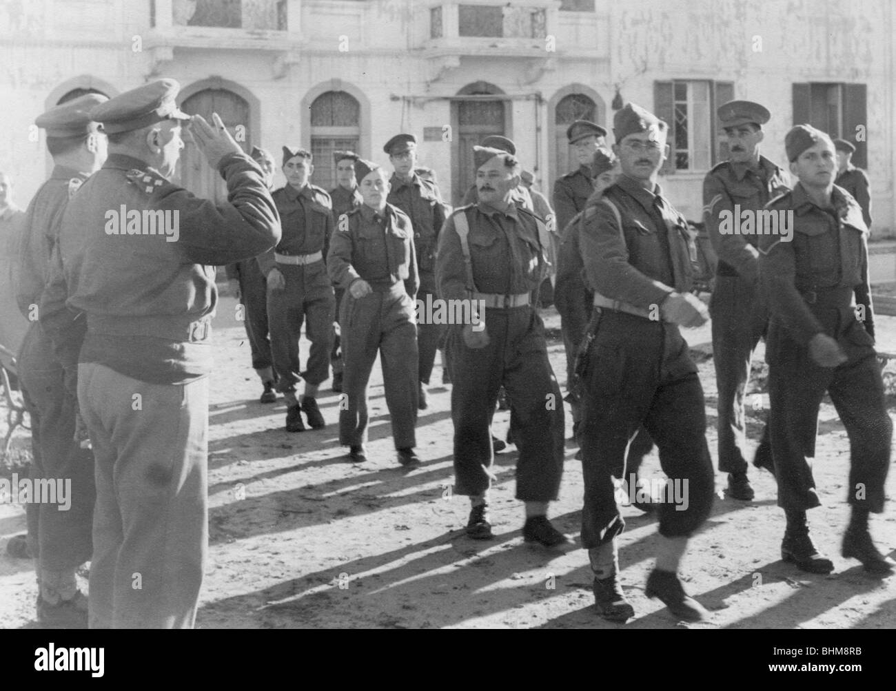 Marchpast by members of the Jewish Brigade, Tripoli, Libya, 30 January