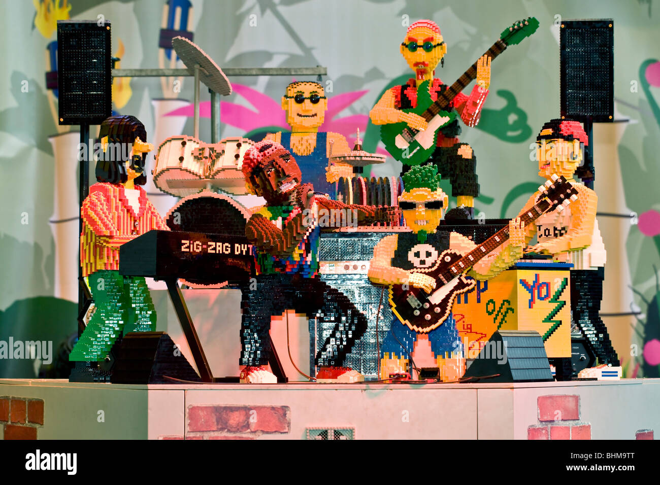 Pop group made from Lego bricks Stock Photo