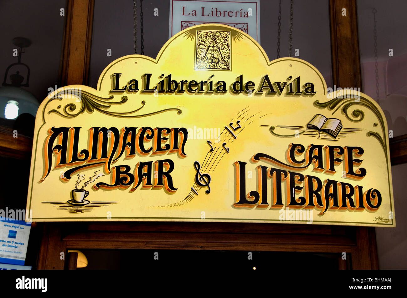 La Libreria de Avila Buenos Aires Argentina San Telmo  Bar literary library cafe Stock Photo