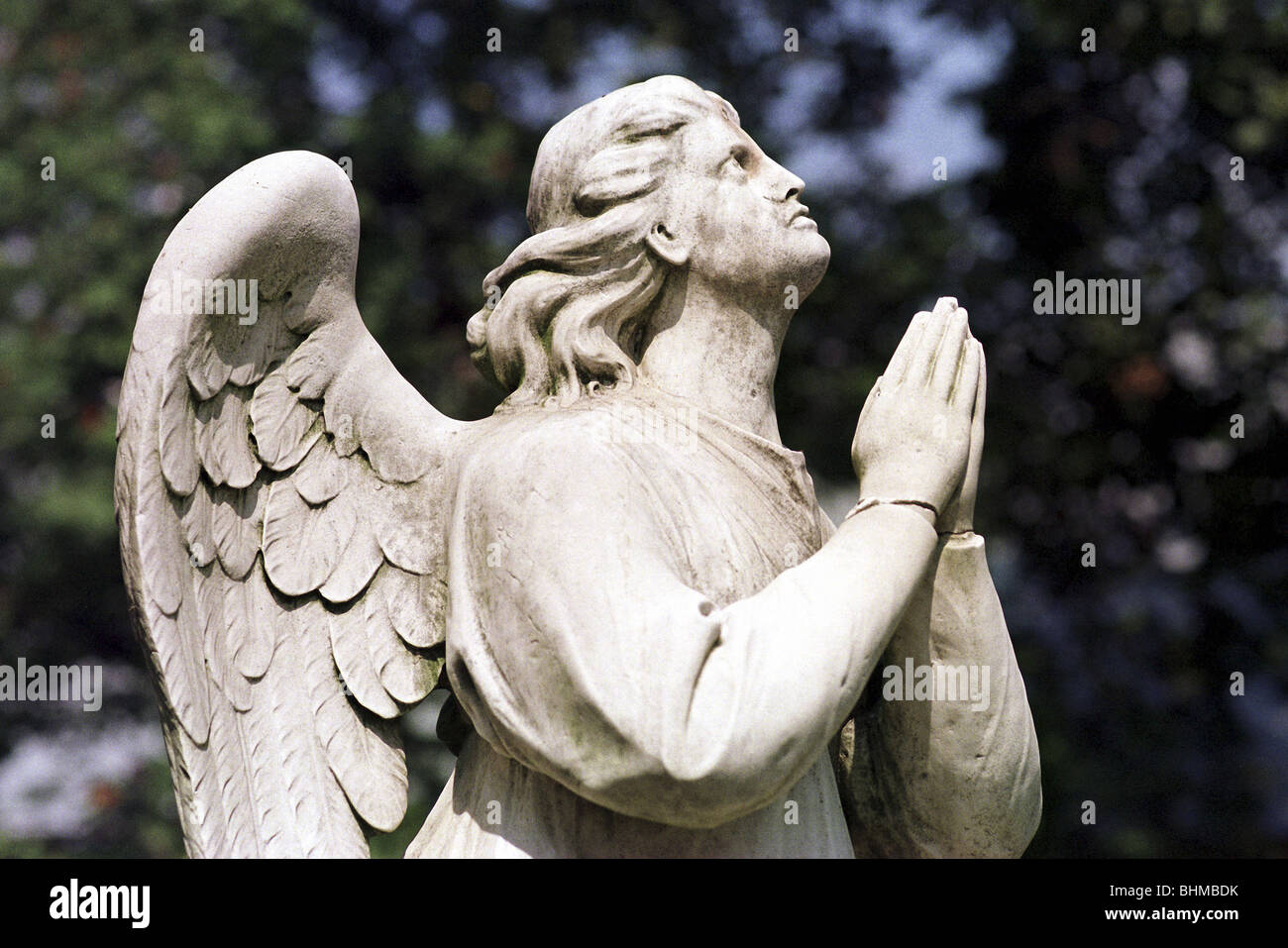 Angel sculpture at the Novodevichy Cemetery, Moscow, Russia Stock Photo