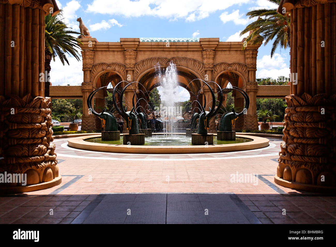 Water Fountain in the Palace of the Lost City Hotel Suncity Northwest Province South Africa Stock Photo