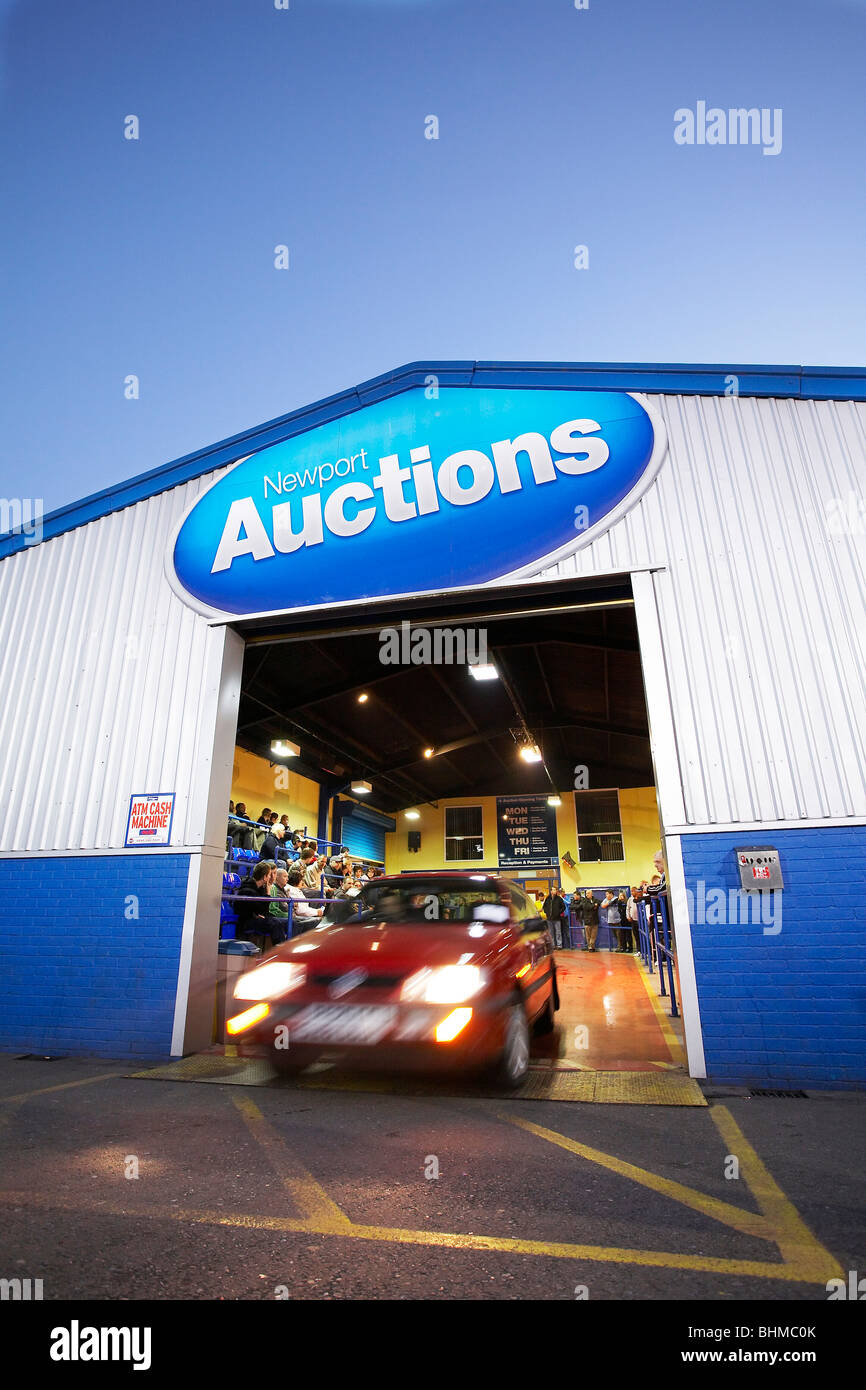 Car auctions in Newport, south Wales Stock Photo