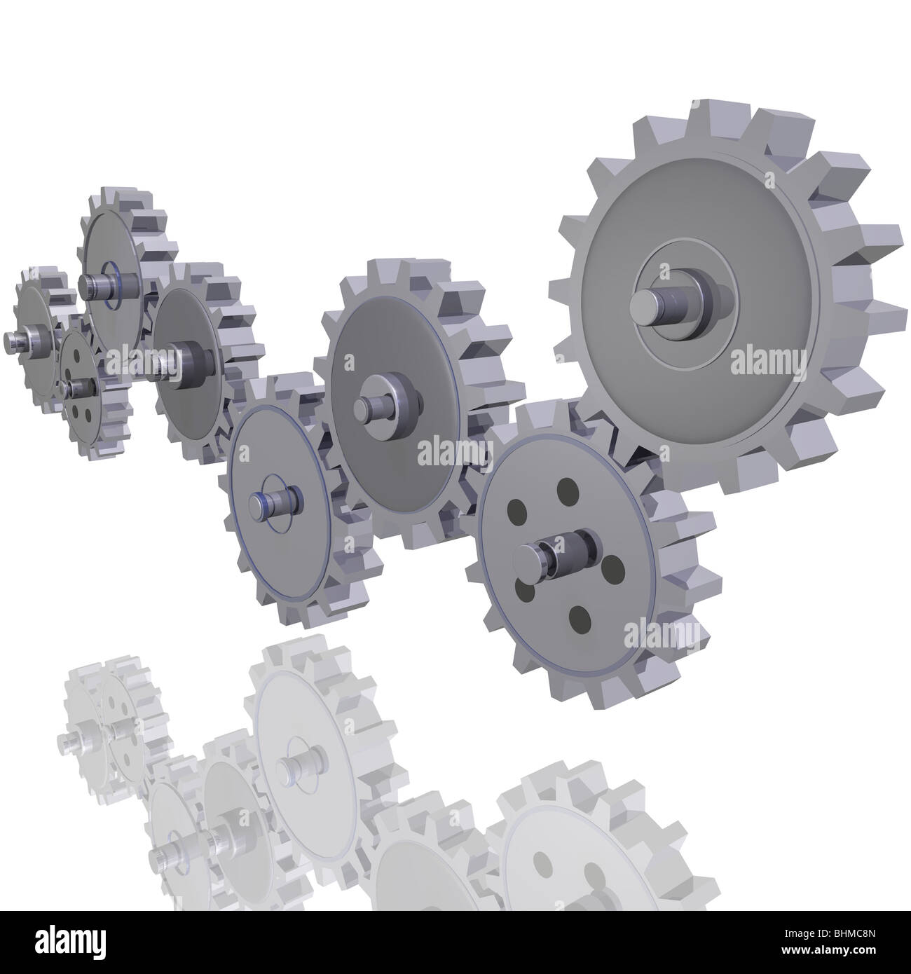 Image of various 3D gears. Stock Photo