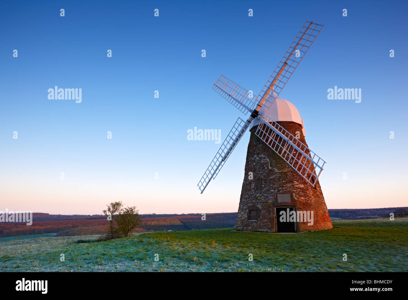 Halnaker Windmill high up on the South Downs National Park Stock Photo