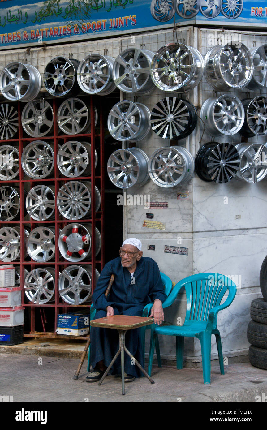 Tire Rim Seller, Street Scene Cairo, Egypt Stock Photo - Alamy