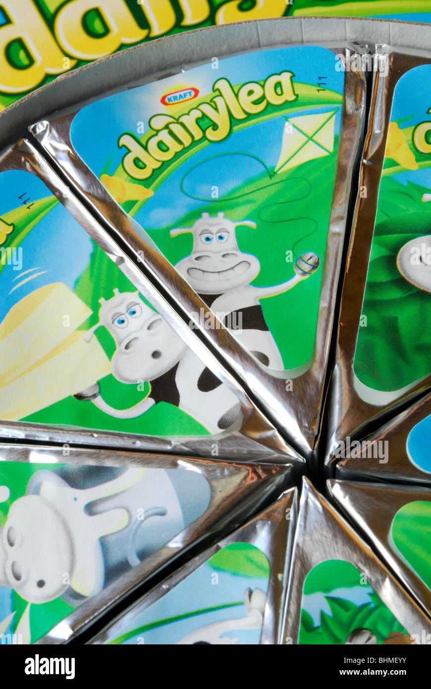Kraft Dairylea cheese triangles. Stock Photo